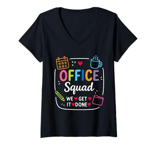 Damen Office Squad We Get It Done T-Shirt mit V-Ausschnitt Damen Office Squad We Get It Done T-Shirt mit V-Ausschnitt von Office Squad We Get It Done Shirt