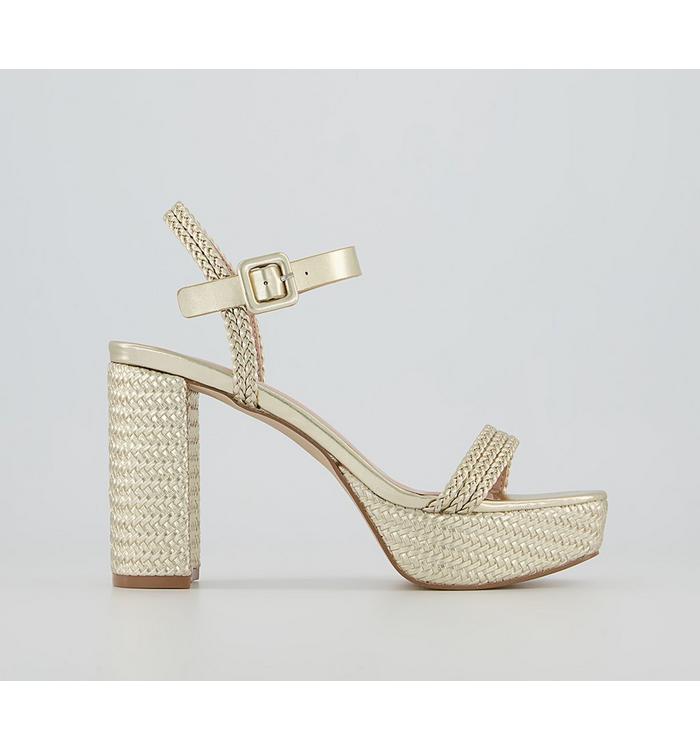 Office Heloise Two Part Weave Sandals GOLD,Multi von Office
