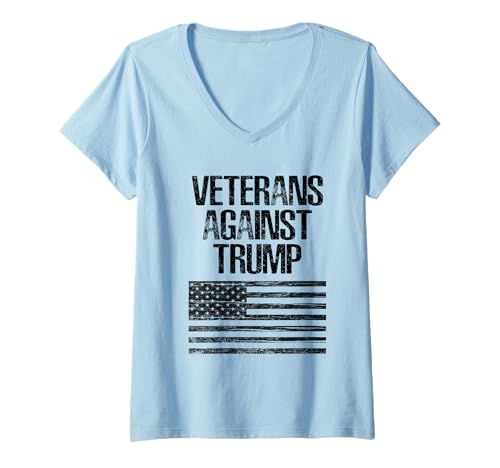 Damen Veteranen gegen Trump, Anti-Trump T-Shirt mit V-Ausschnitt Damen Veteranen gegen Trump, Anti-Trump T-Shirt mit V-Ausschnitt von Official Anti Trump Protest Gear