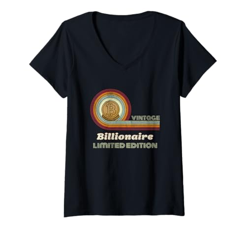 Damen Vintage BTC Billionaire Bitcoin in limitierter Auflage T-Shirt mit V-Ausschnitt Damen Vintage BTC Billionaire Bitcoin in limitierter Auflage T-Shirt mit V-Ausschnitt von Official Bitcoin Merch