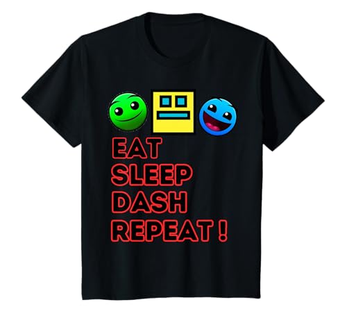 Kinder Eat Sleep Dash Repeat Videospiel Geometrie Video Gamer T-Shirt von Official Eat Sleep Dash Repeat Apparel