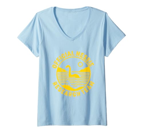 Damen Offizielles Nessie Research Team Funny Lochness Monster T-Shirt mit V-Ausschnitt von Official Nessie Research Team
