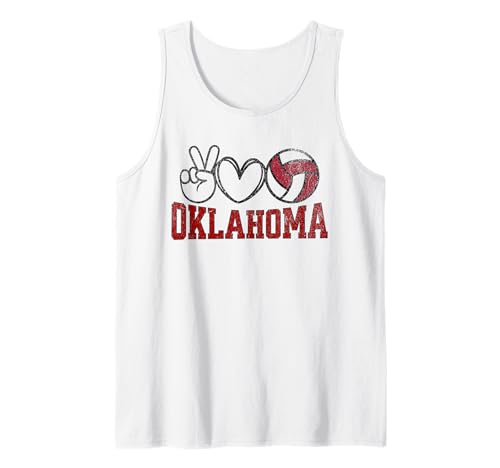 Peace Love Volleyball - Oklahoma Women Teen Girls Tween Tank Top Peace Love Volleyball - Oklahoma Women Teen Girls Tween Tank Top von Official Oklahoma Fan Gear Apparel Company