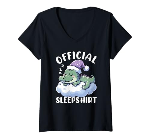 Damen Offizielles Schlafshirt Pfau Schlaf-Pyjama Sarcasm Nap T-Shirt mit V-Ausschnitt von Official Sleepshirt Lazy Animals Sleepwear Pajamas