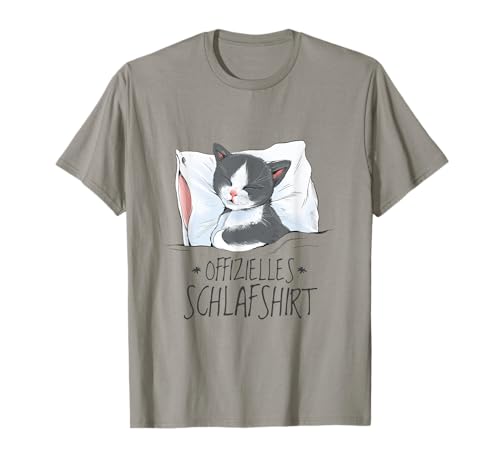 Offizielle Nachtwäsche Katze schläft auf Kissen T-Shirt von Official Sleepwear Cat Sleeps on Pillow