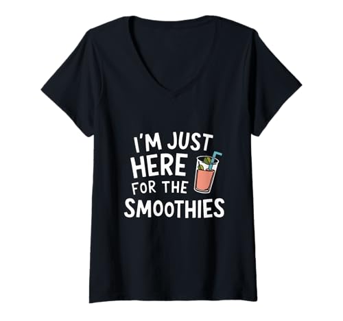 Damen I'm Just Here for The Smoothies - Fresh Fruit Blended Juice T-Shirt mit V-Ausschnitt Damen I'm Just Here for The Smoothies - Fresh Fruit Blended Juice T-Shirt mit V-Ausschnitt von Official Smoothie Recipe Book Co.
