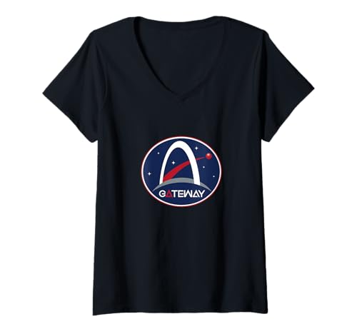 Damen NASA Artemis Official Gateway Lunar Outpost Program Logo T-Shirt mit V-Ausschnitt Damen NASA Artemis Official Gateway Lunar Outpost Program Logo T-Shirt mit V-Ausschnitt von Officially Awesome Space Merch by Witty Logic