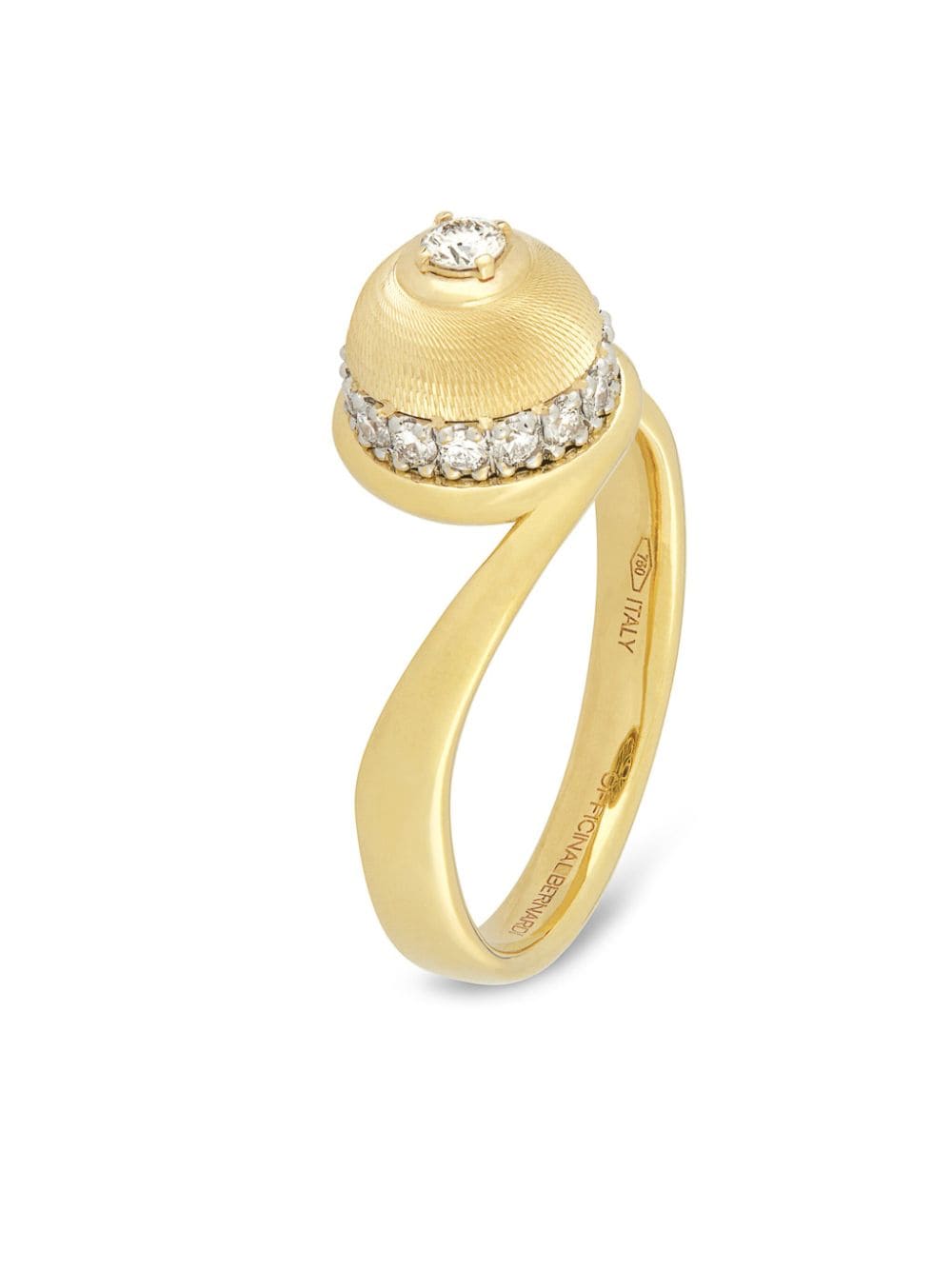 Officina Bernardi 18kt Empire Gelbgoldring mit Diamanten von Officina Bernardi