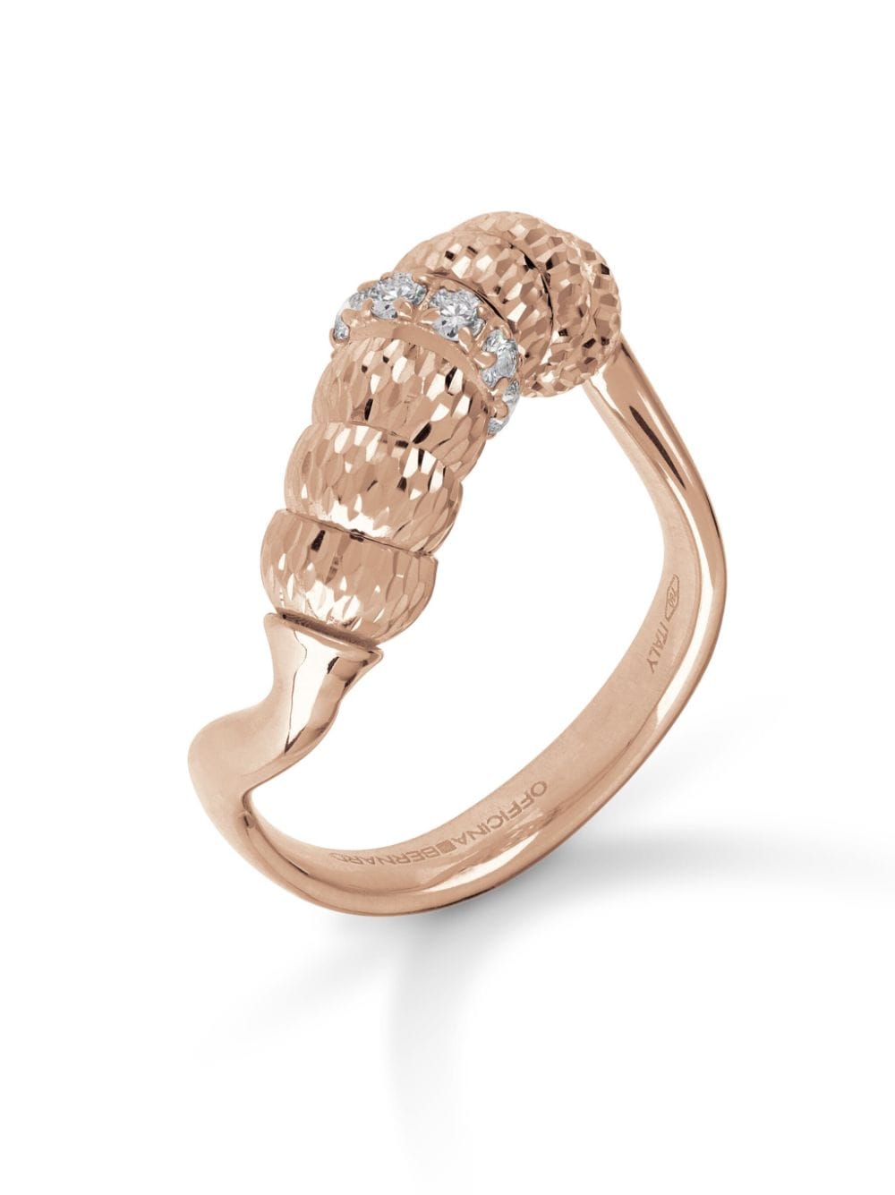 Officina Bernardi 18kt Enigma Rotgoldring mit Diamanten - Rosa von Officina Bernardi