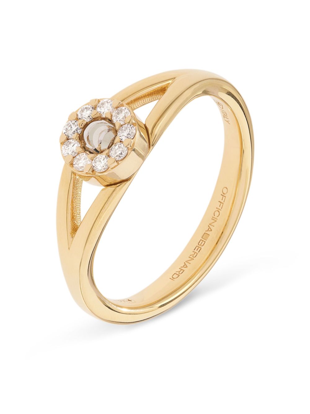 Officina Bernardi 18kt Grace Moon Gelbgoldring mit Diamant von Officina Bernardi