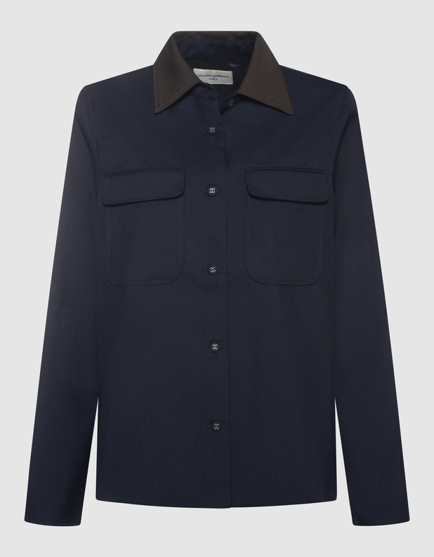 Nirsa Overshirt Wool Dark Navy von Officine Générale