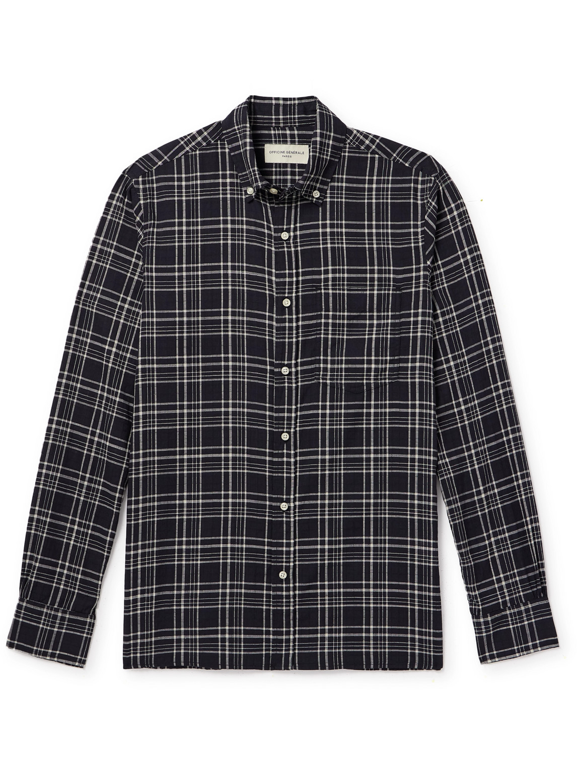Officine Générale - Arsene Button-Down Collar Checked Cotton Shirt - Men - Black - L von Officine Générale