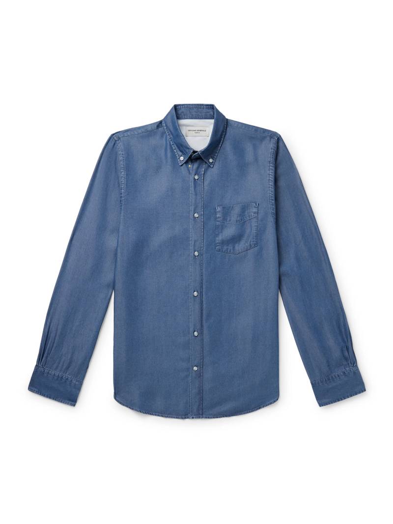 Officine Générale - Bart Button-Down Collar Washed Lyocell-Chambray Shirt - Men - Blue - XXL von Officine Générale