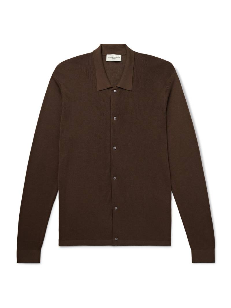 Officine Générale - Brent Slim-Fit Lyocell and Wool-Blend Cardigan - Men - Brown - XXL von Officine Générale
