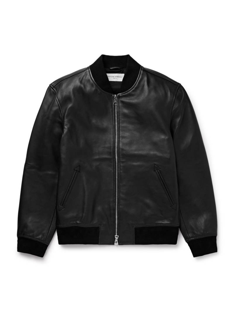 Officine Générale - Christo Leather Bomber Jacket - Men - Black - XXL von Officine Générale
