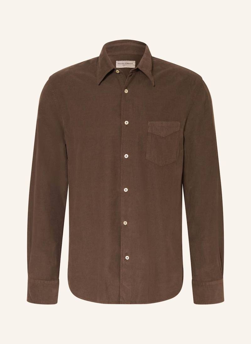 Officine Générale Cordhemd Benoit Comfort Fit braun von Officine Générale