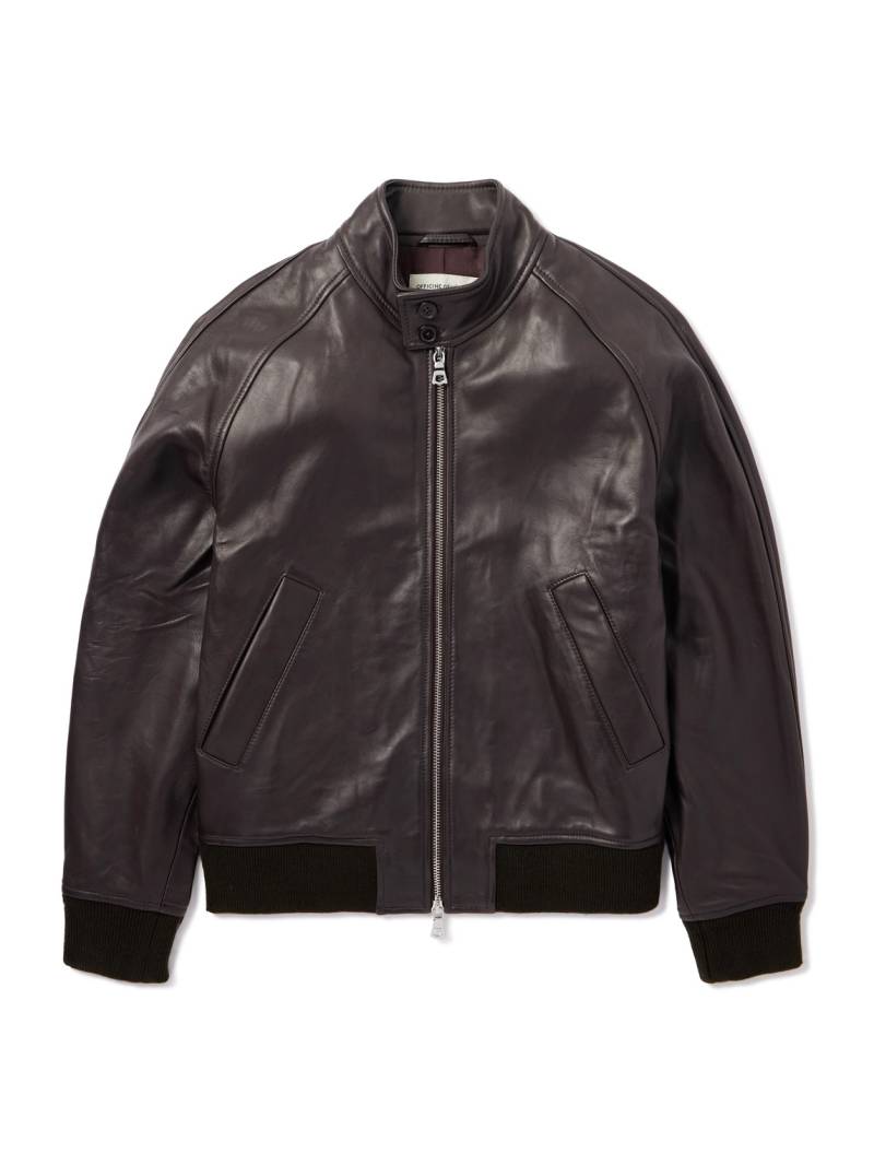 Officine Générale - Craig Leather Bomber Jacket - Men - Brown - S von Officine Générale