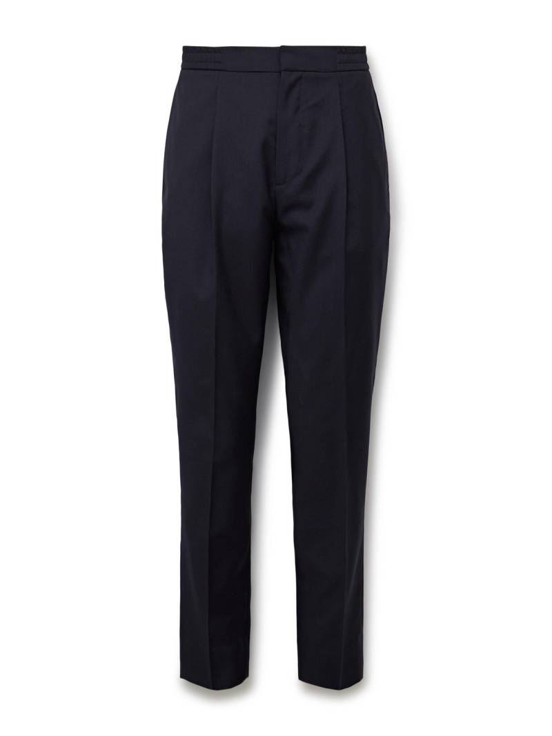 Officine Générale - Drew Tapered Pleated Virgin Wool-Crepe Trousers - Men - Blue - IT 44 von Officine Générale