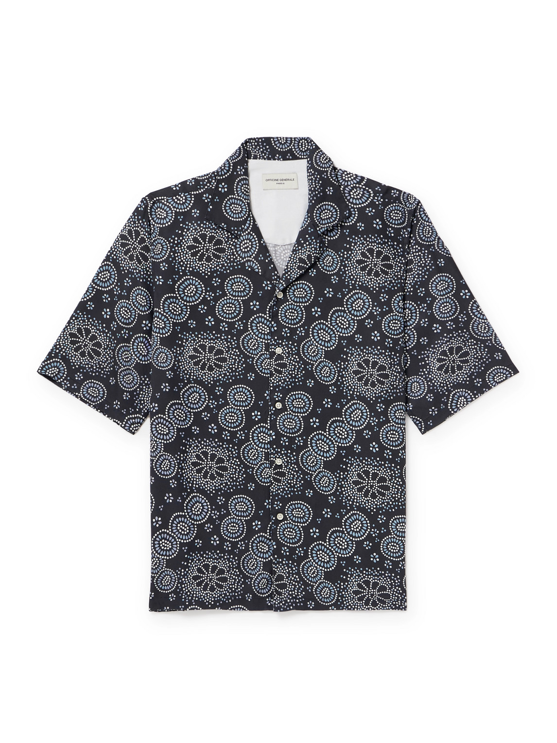 Officine Générale - Eren Camp-Collar Printed Lyocell-Twill Shirt - Men - Blue - XXL von Officine Générale