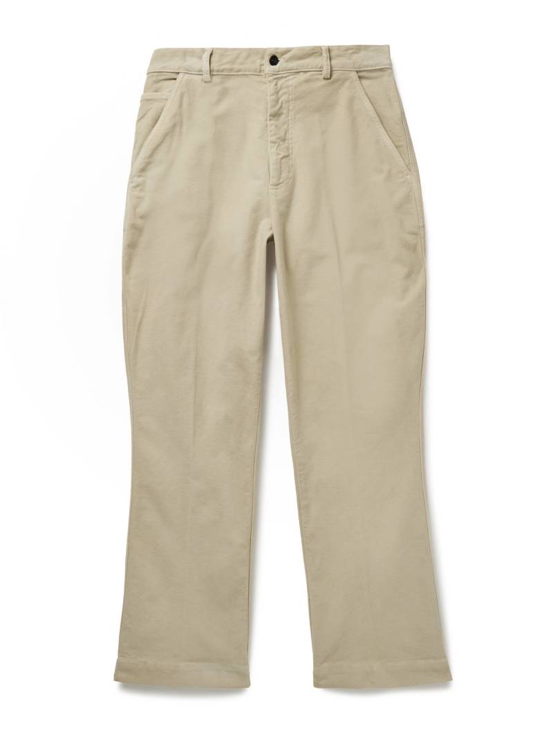 Officine Générale - Greg Straight-Leg Garment-Dyed Cotton-Moleskin Trousers - Men - Neutrals - IT 52 von Officine Générale