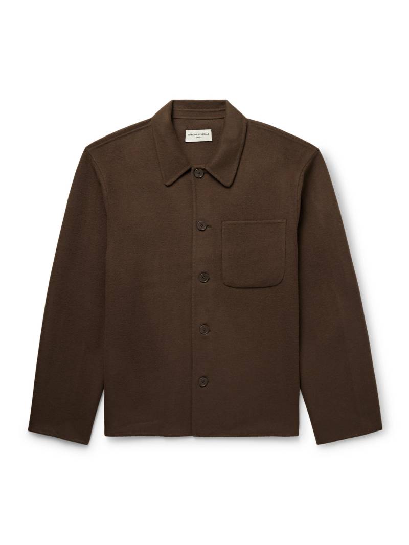 Officine Générale - Hamilton Slim-Fit Wool-Felt Overshirt - Men - Brown - XL von Officine Générale