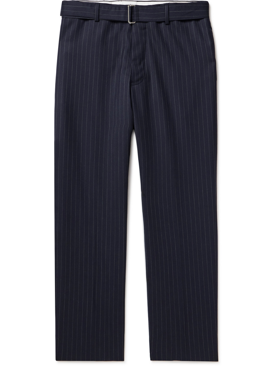Officine Générale - Hoche Straight-Leg Belted Pinstriped Wool-Twill Suit Trousers - Men - Blue - IT 56 von Officine Générale