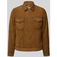 Officine Générale Jacke mit Druckknopfleiste in Camel, Größe L von Officine Générale