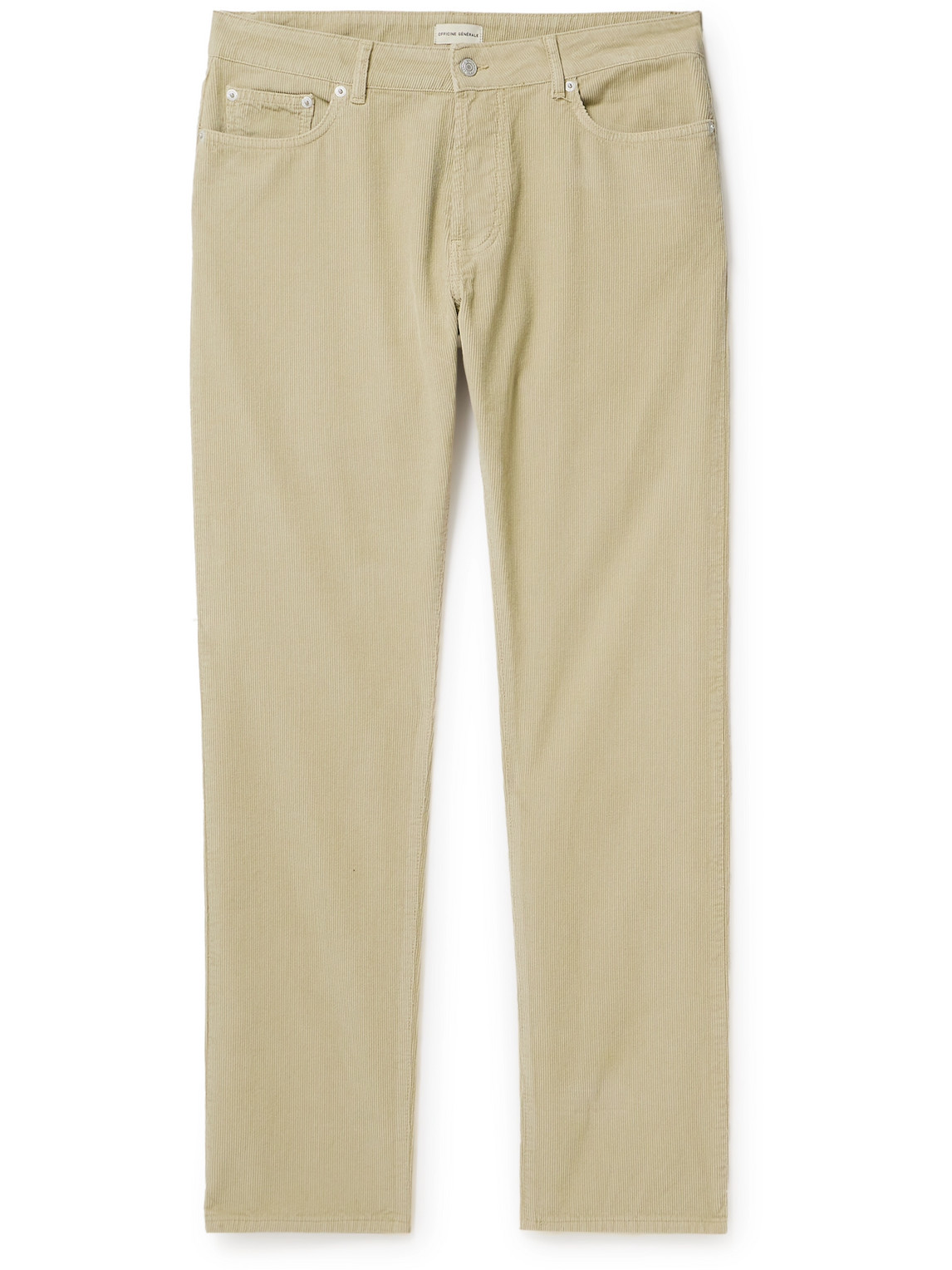 Officine Générale - James Slim-Fit Straight-Leg Cotton-Corduroy Trousers - Men - Neutrals - UK/US 34 von Officine Générale