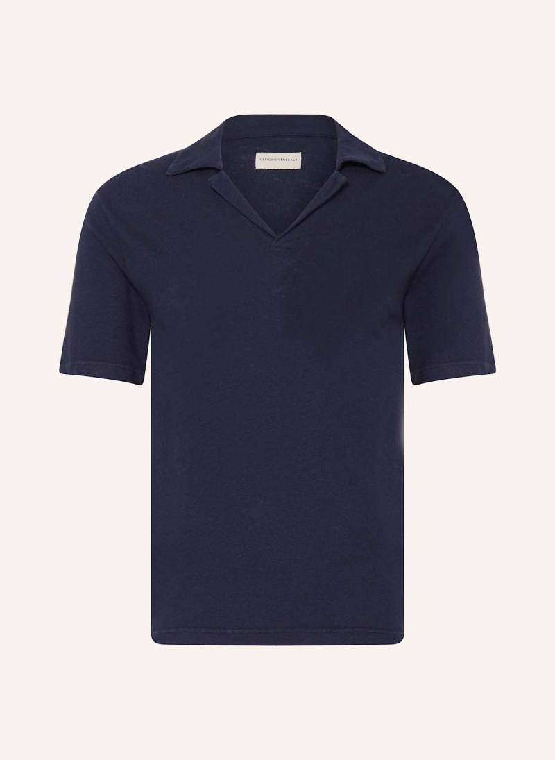 Officine Générale Jersey-Poloshirt Simon blau von Officine Générale