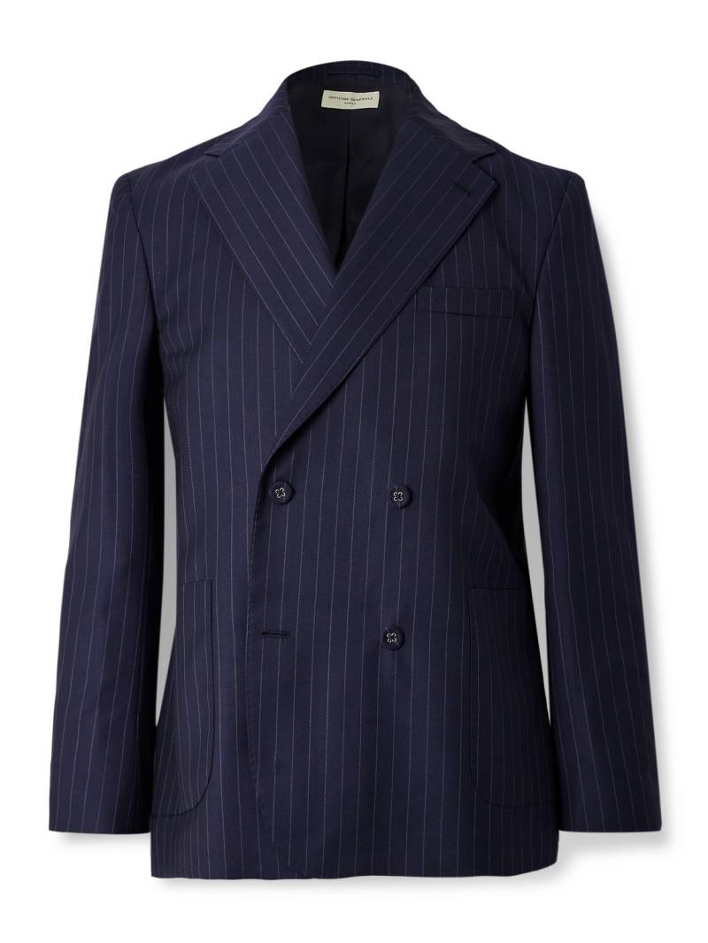 Officine Générale - Kane Double-Breasted Pinstriped Virgin Wool Blazer - Men - Blue - IT 44 von Officine Générale