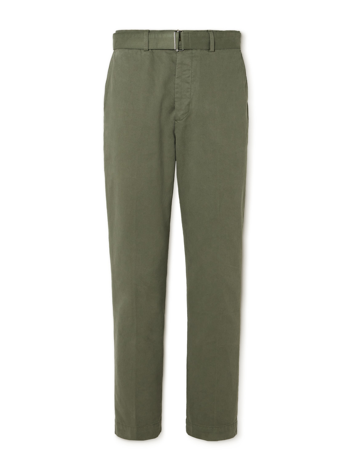 Officine Générale - Straight-Leg Belted Cotton-Twill Trousers - Men - Green - UK/US 36 von Officine Générale