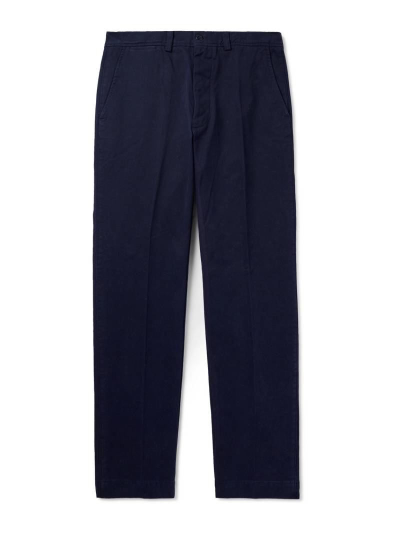 Officine Générale - Straight-Leg Garment-Dyed Cotton-Twill Trousers - Men - Blue - IT 48 von Officine Générale