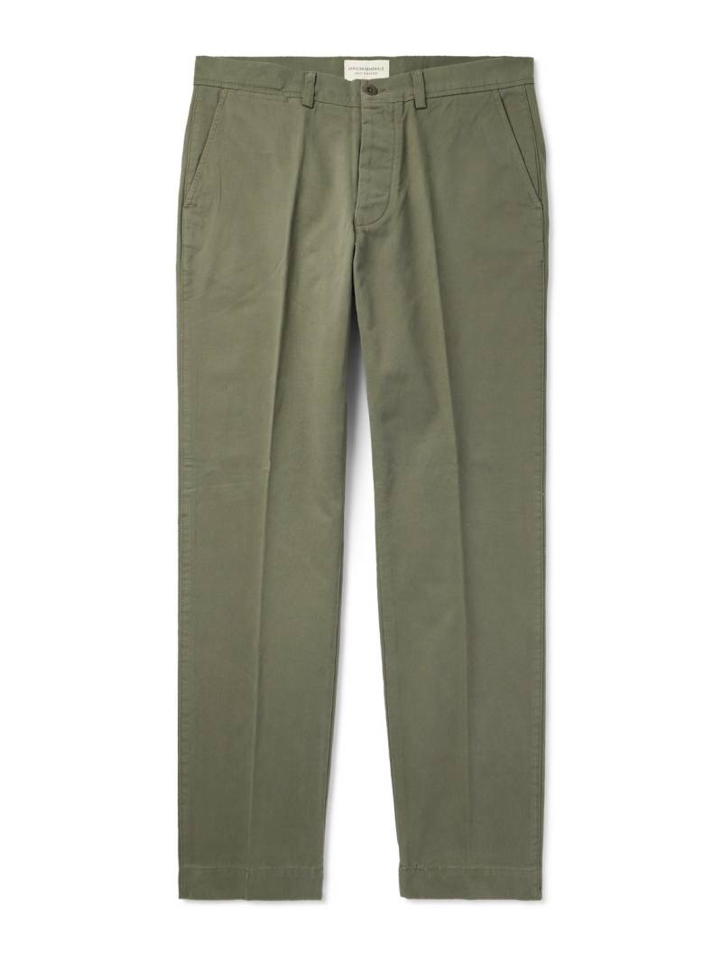 Officine Générale - Straight-Leg Garment-Dyed Cotton-Twill Trousers - Men - Green - IT 52 von Officine Générale