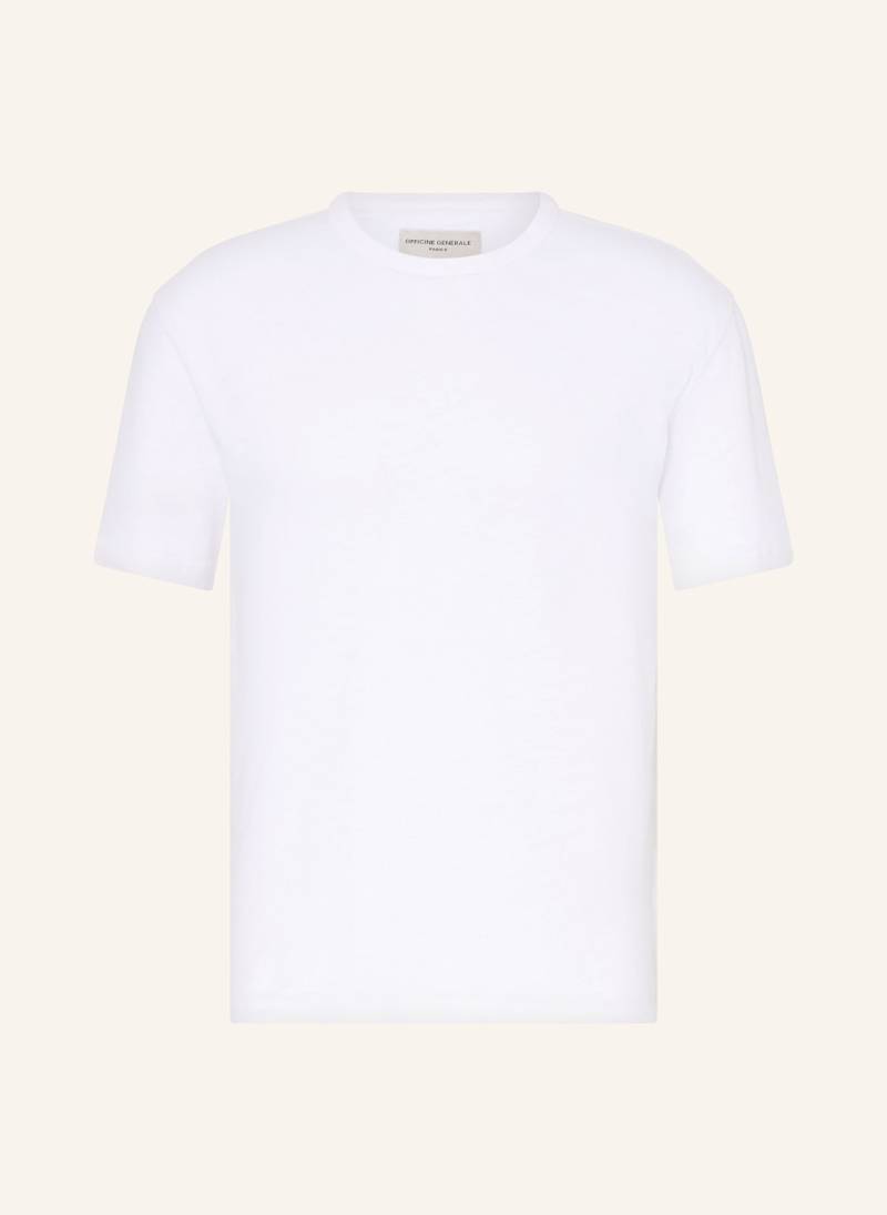 Officine Générale T-Shirt Mit Leinen weiss von Officine Générale