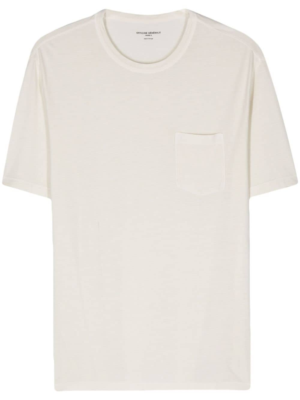 Officine Generale T-Shirt mit Brusttasche - Nude von Officine Generale