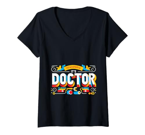 Damen Henceforth It's Doctor Leistungsabschluss |- T-Shirt mit V-Ausschnitt von Offiziell verdiente Leistung