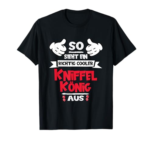Offizieller Kniffel Fan Merch - Herren T-Shirt Cartoon Humor Schwarz S - Cartoon Kniffel König Design von Offizieller Kniffel Fan Merch
