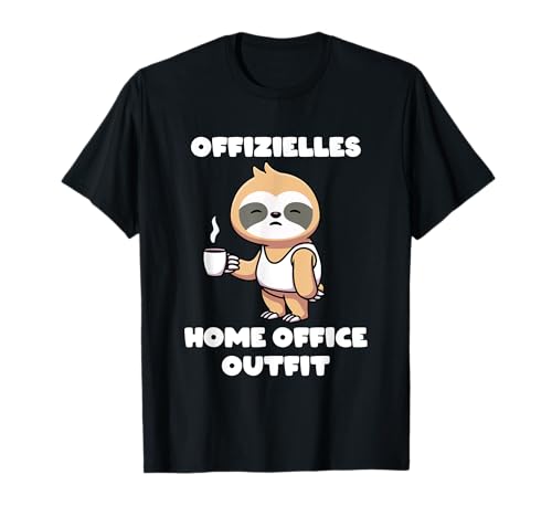 Home Office Faultier T-Shirt Geschenk für Männer Lustiges T-Shirt von Offizielles Home Office Outfit Faultier Geschenk