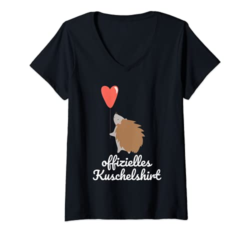Damen Offizielles Kuschelshirt Igel Geschenk Kinder Partner T-Shirt mit V-Ausschnitt Damen Offizielles Kuschelshirt Igel Geschenk Kinder Partner T-Shirt mit V-Ausschnitt von Offizielles Kuschelshirt Igel Süßer Spruch