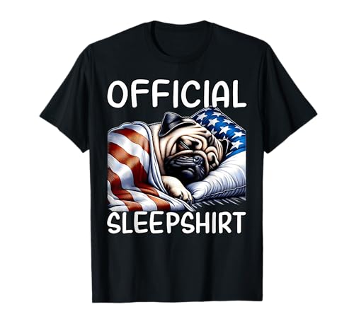 Pug Pyjama Herren Damen Mops T-Shirt von Offizielles Mops Schlafshirt US