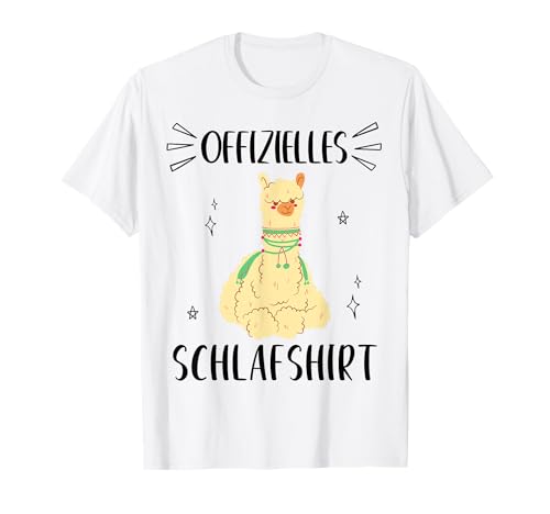 Offizielles Schlafshirt Alpaka Lama - Damen, Herren & Kinder - Weiß - Kurzarm - Cartoon-Alpaka-Print T-Shirt - Unisex - Klein (DE 38/16-17.5) - Klassische Passform - Imported von Offizielles Schlafshirt Alpaka Lama