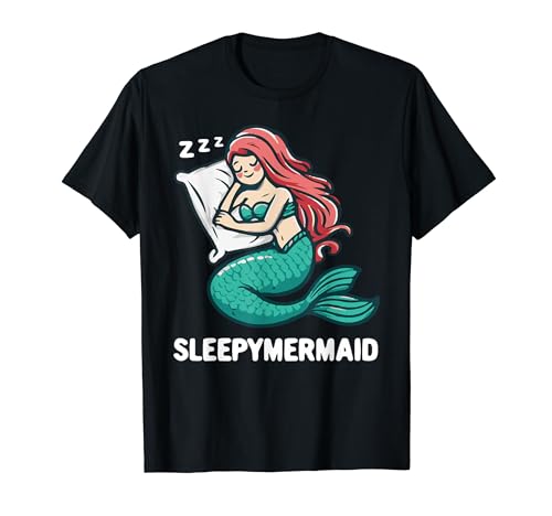 Schlafanzug Mädchen Mermaid Offizielles Schlaf Meerjungfrau T-Shirt von Offizielles Schlafshirt Morgenmuffel Mermaid