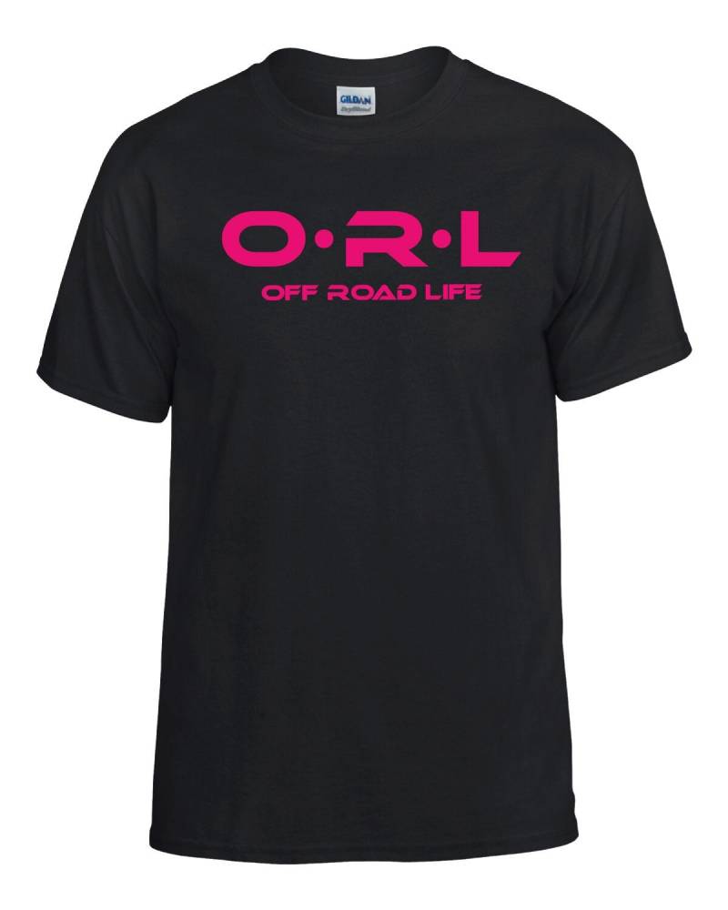 Off Road Life, Erwachsene Shirt, Schwarz, Neon Pink, Ol3588 von OffroadLife