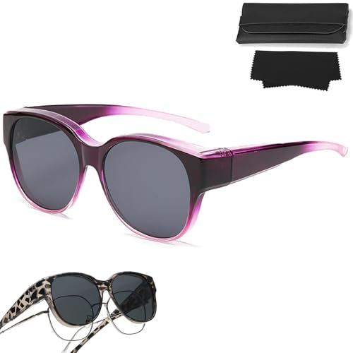 2025 New Oversized Cat Eye Sunglasses Polarized UV400 Protection Myopia-friendly, Sunglasses Fit Over Glasses (Gradient purple) von Oforest
