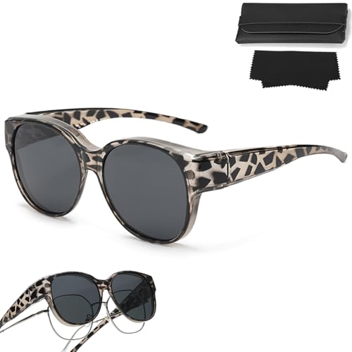 2025 New Oversized Cat Eye Sunglasses Polarized UV400 Protection Myopia-friendly, Sunglasses Fit Over Glasses (Gray tortoiseshell) von Oforest