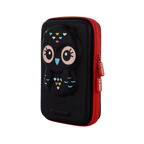 Ofsign Niedliches Federmäppchen mit Stifthalter und Schreibwarenfach, ästhetische Federbox für die Schule, Federmäppchen für die Schule – Schwarz von Ofsign