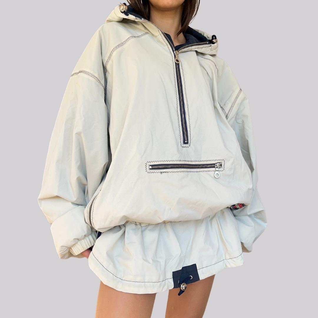 Vintage 90Er Skijacke Anorak Salewa/Offwhite Creme Navyblau Xxl Winterjacke Wasserfest von OftimespastvintageAT