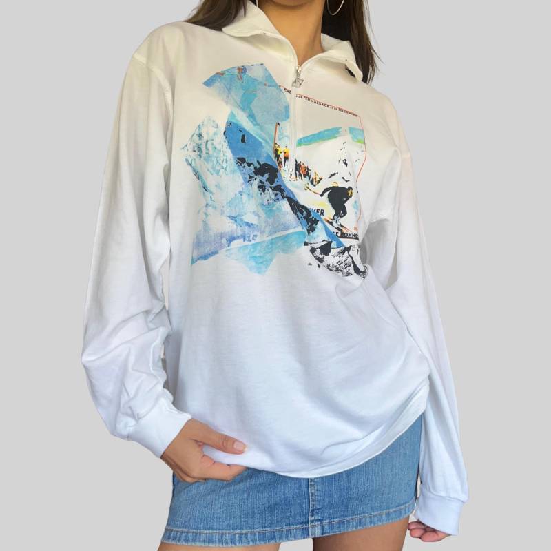 Vintage 90Er Sweatshirt/Weiß M Größe 40 Motiv Grafik Langarm Shirt Baumwolle Vintage 90Er Sweatshirt/Weiß M Größe 40 Motiv Grafik Langarm Shirt Baumwolle von OftimespastvintageAT