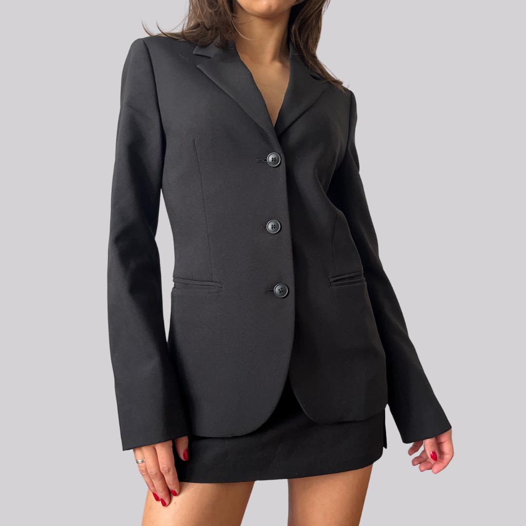 Vintage Blazer Benetton/Schwarz Größe 38 S M Minimalistisch Business von OftimespastvintageAT