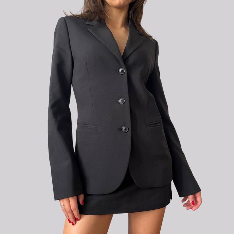 Vintage Blazer Benetton/Schwarz Größe 38 S M Minimalistisch Business von OftimespastvintageAT